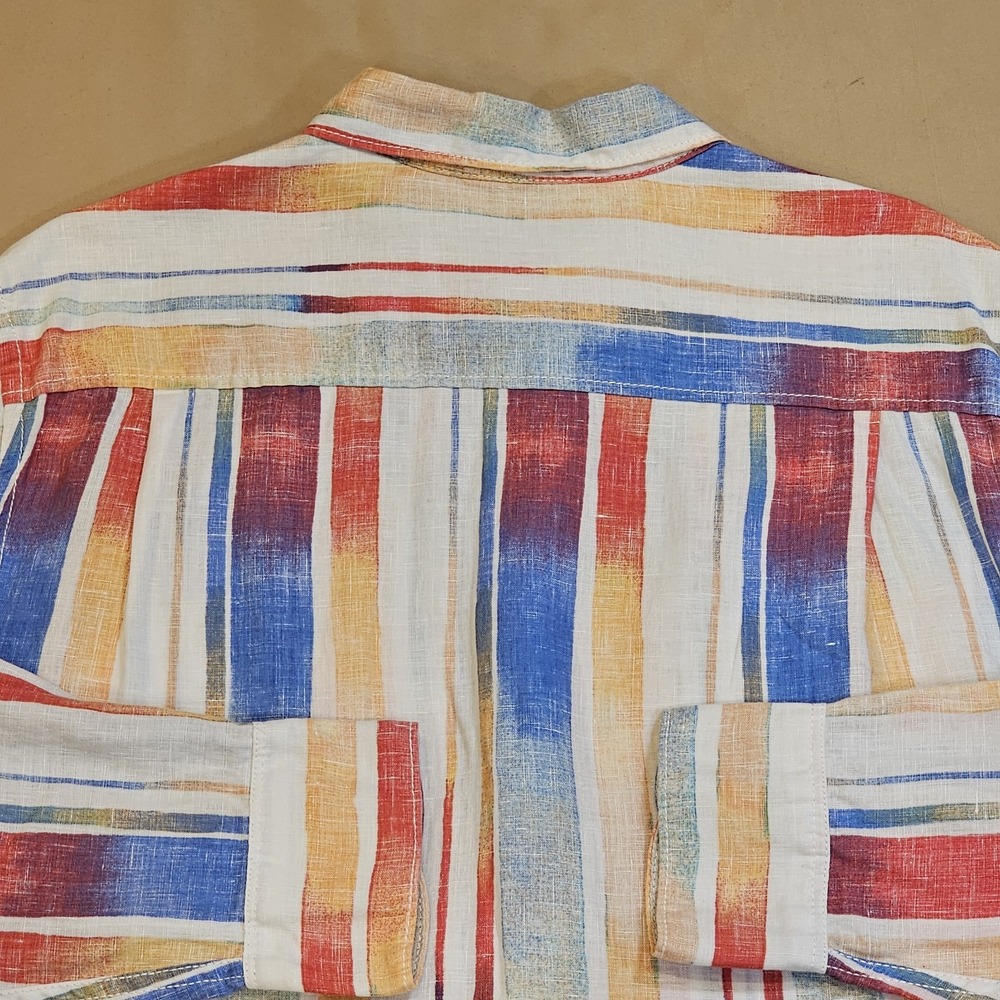 Tommy Bahama  Tommy Bahama Sunset Striped Breezer Long-Sleeve Linen Shirt Relax - Picture 15 of 15